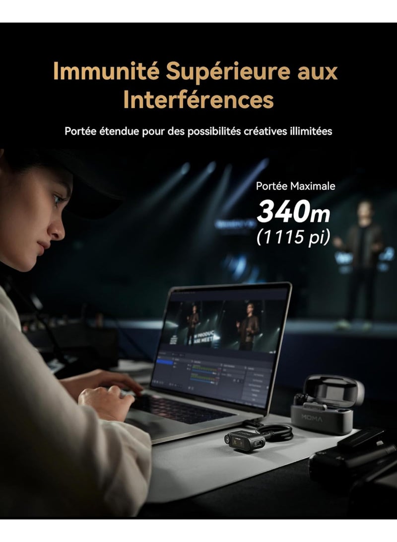 Hollyland Hollyland LARK MAX 2 Ultimate Combo, Wireless Microphone, AI Noise Cancel, Wireless Audio Monitoring, 32bit Full-Chain Audio, Mic for Camera, iPhone, Android (2TX + 2RX+ OWS Earphones + Charging Case)  - Image 4