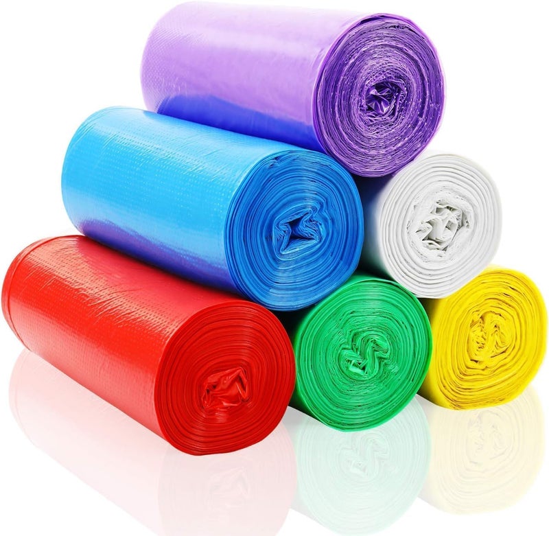 لافيش أكياس قمامة 45 × 50 سم - 5 لفات (125 كيسًا) | أكياس قمامة صغيرة قابلة للتحلل الحيوي للمنزل والمطبخ والمكتب | ألوان متنوعة - Image 1