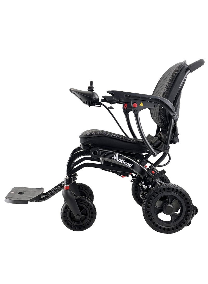 كرسي متحرك كهربائي للبالغين وكبار السن، هيكل من الألومنيوم خفيف الوزن، تصميم مريح، قابل للطي لمدة 3 ثوانٍ، سكوتر متحرك سهل الاستخدام مع طائرة سفر 360 درجة لجميع التضاريس - Image 2