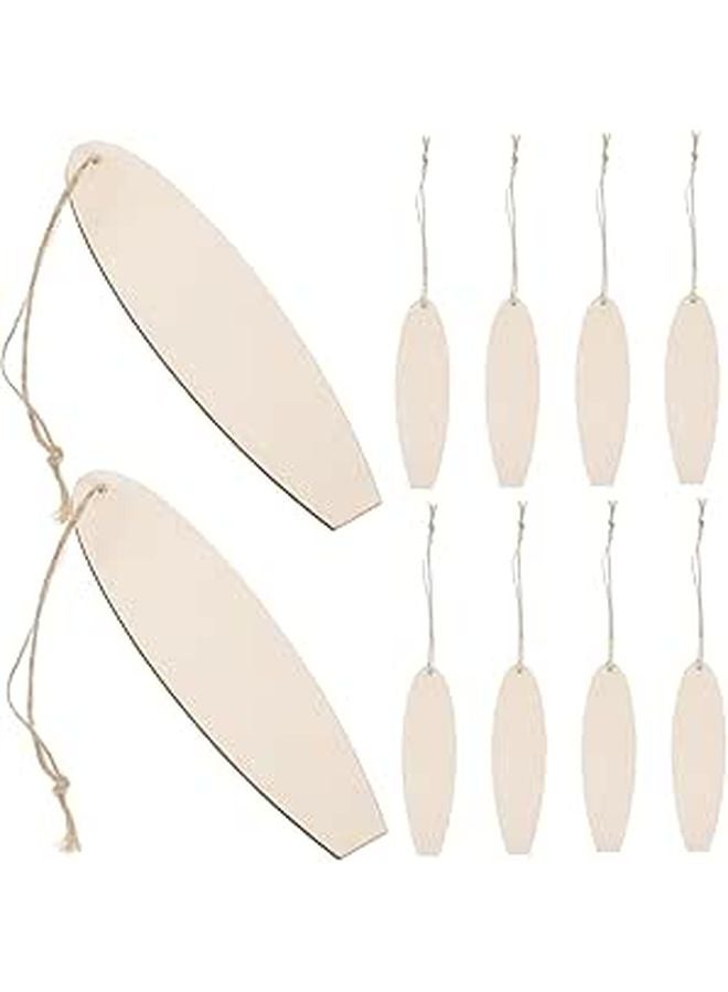 10 Pack Paintable Wooden Surfboard Cutouts For Wall Decor DIY Crafts Summer Theme - Image 1