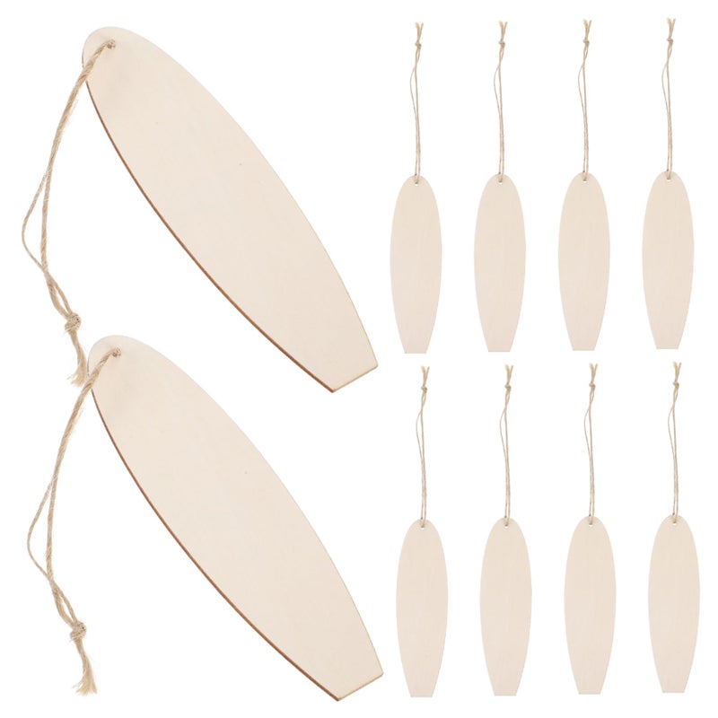 10 Pack Paintable Wooden Surfboard Cutouts For Wall Decor DIY Crafts Summer Theme - Image 2