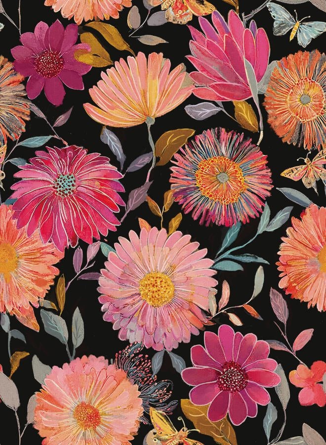 Simon&Siff Floral Wallpaper Peel and Stick Boho Contact Paper Removable Self Adhesive Waterproof Wall Paper for Cabinets Bedroom Decorative 17.3" x 120" - Image 1