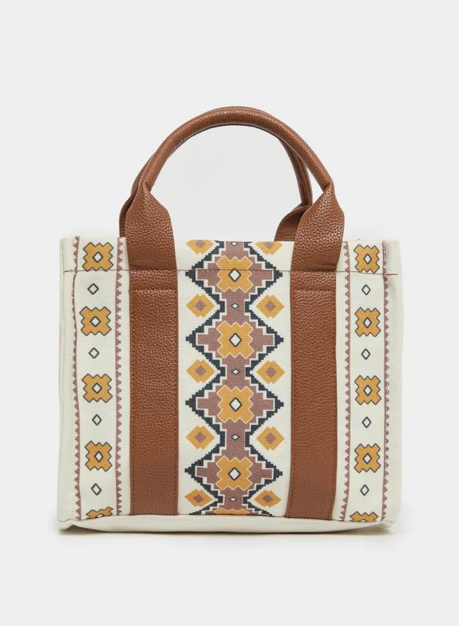 Styli Boho Print Handbag with Adjustable Strap