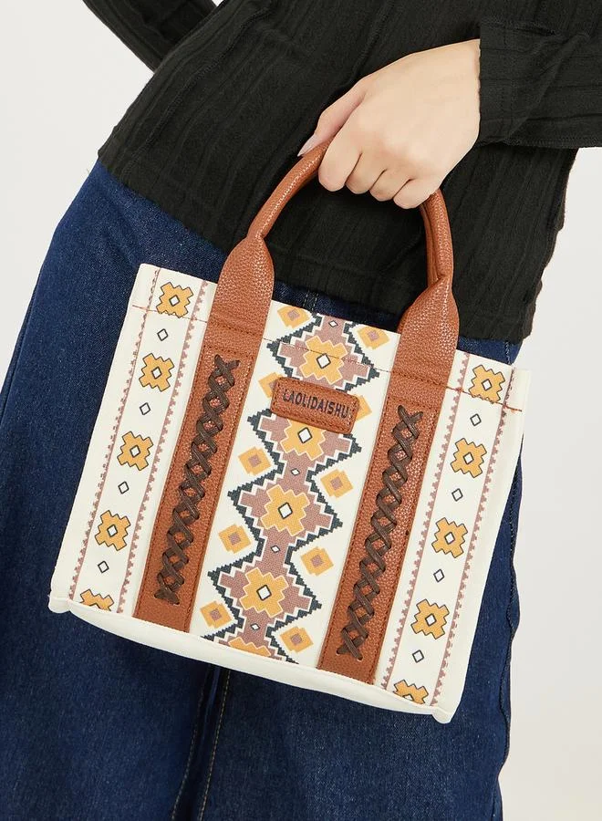 Styli Boho Print Handbag with Adjustable Strap