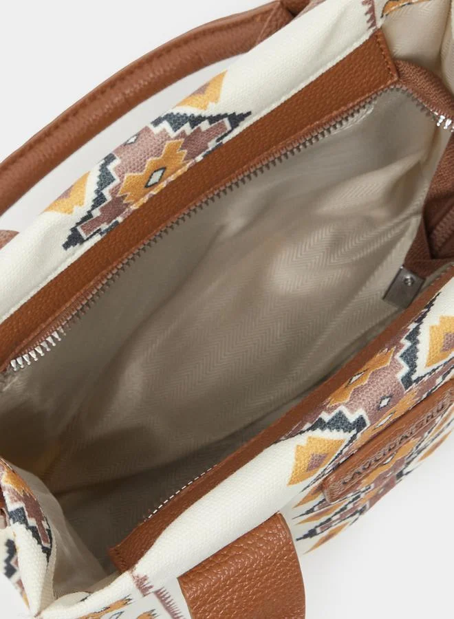 Styli Boho Print Handbag with Adjustable Strap
