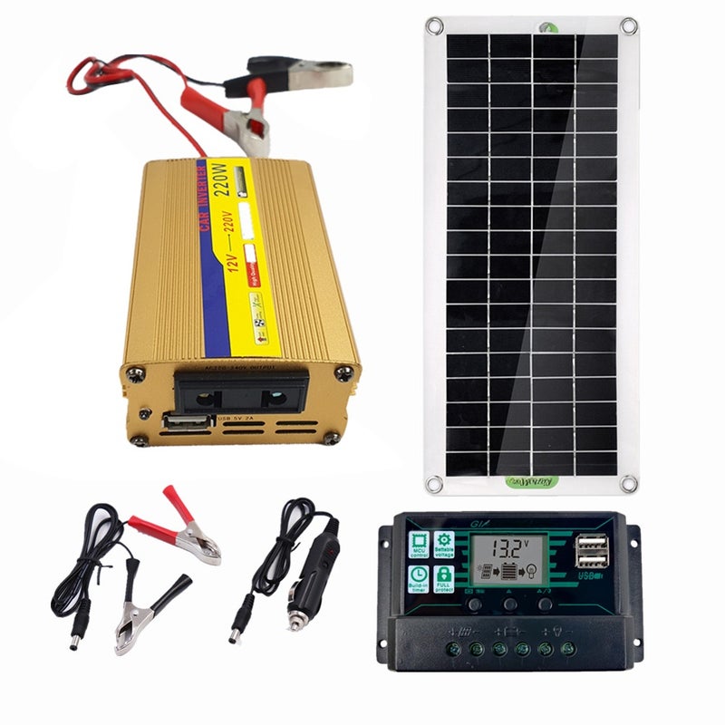 30W Polycrystal Solar Panel Flexible Solar Panel For Camping Car Traveling Outdoor Emergency Power Accessory - Image 1