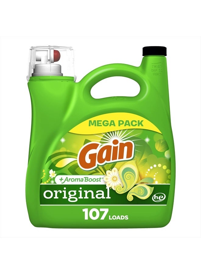 Gain + Aroma Boost Liquid Laundry Detergent Original Scent 107 Loads 154 oz HE Compatible  - Image 1