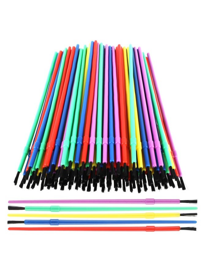 Prasacco 100 Pieces Paint Brushes Bulk, Plastic Paint Brushes For Kids Paint Brushes Oil Watercolor Brushes Colorful Detail Painting Kit For Kids Party Art Crafts School Classroom Supplies  - Image 1
