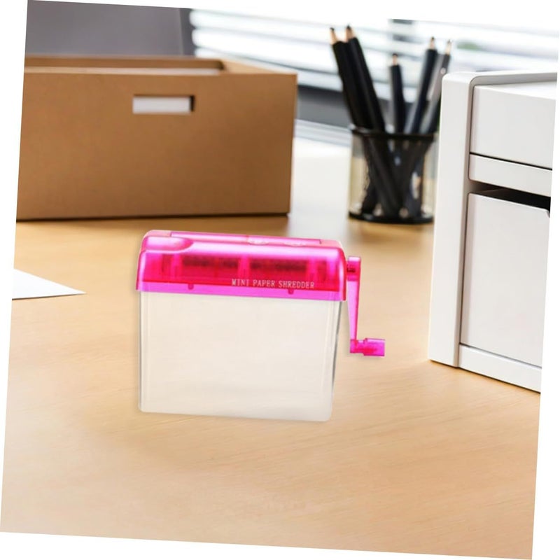 2 Pcs Portable Manual Paper Shredder Handheld A6 Size Desktop Document Cutter For Office Home Use Blue Pink - Image 5