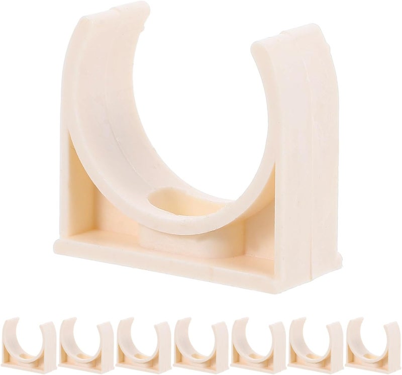40 قطعة من مشابك أنابيب PVC على شكل حرف U، مخصصة لدعم أنابيب المياه والأنابيب الكهربائية، بلون بيج وقطر داخلي 25 مم - Image 1