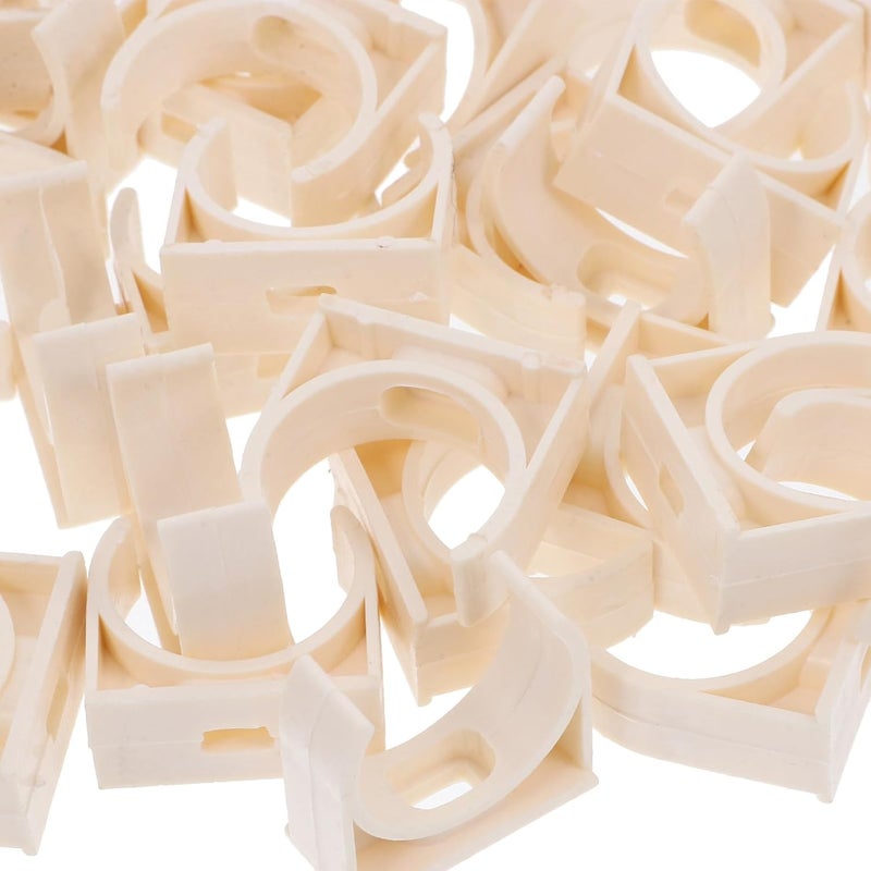 40 قطعة من مشابك أنابيب PVC على شكل حرف U، مخصصة لدعم أنابيب المياه والأنابيب الكهربائية، بلون بيج وقطر داخلي 25 مم - Image 3