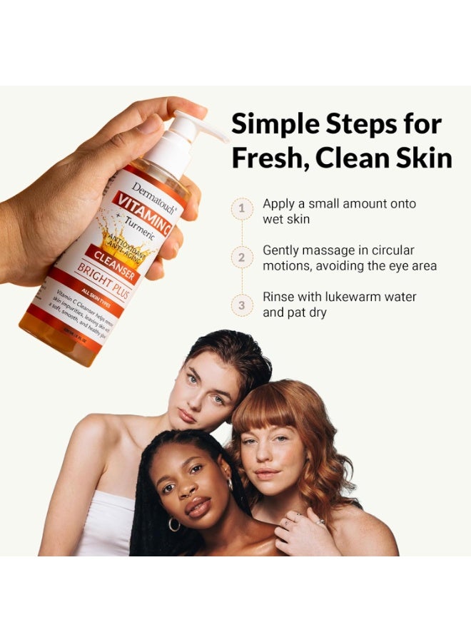 DERMATOUCH Vitamin C + Turmeric Cleanser, 8 fl oz - Made in America - Image 5