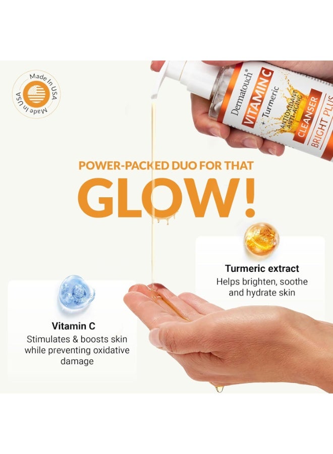 DERMATOUCH Vitamin C + Turmeric Cleanser, 8 fl oz - Made in America - Image 2