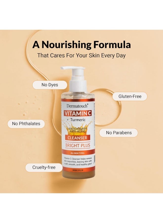 DERMATOUCH Vitamin C + Turmeric Cleanser, 8 fl oz - Made in America - Image 4