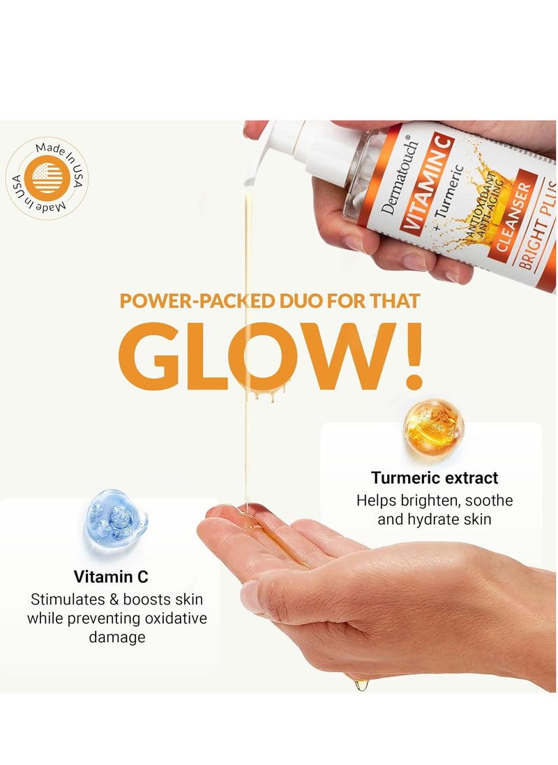 DERMATOUCH DERMATOUCH Vitamin C + Turmeric Cleanser, 8 fl oz - Made in America  - Image 2