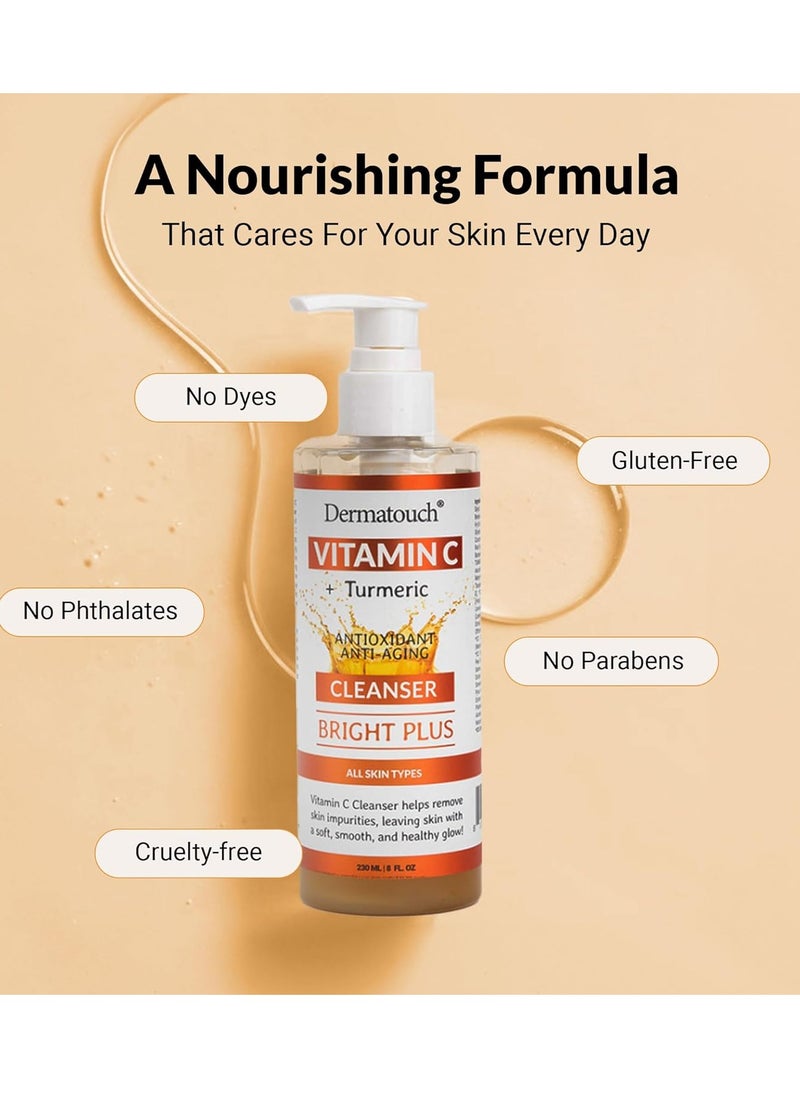 DERMATOUCH DERMATOUCH Vitamin C + Turmeric Cleanser, 8 fl oz - Made in America  - Image 3