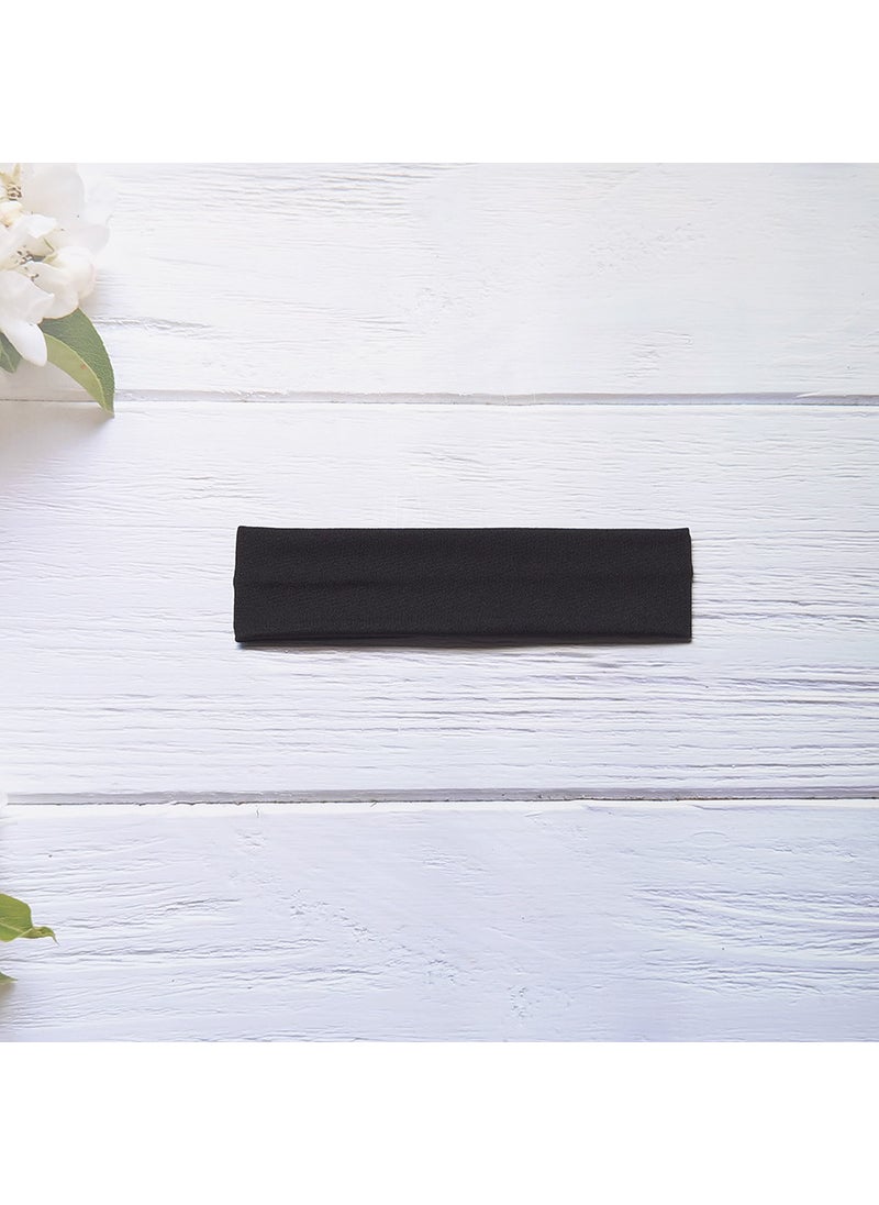 Generic Stretchable Solid Color Yoga Sports Headband Black 