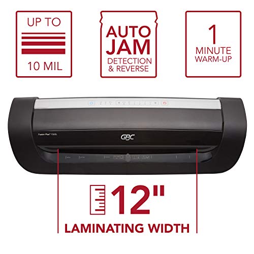 GBC Thermal Laminator Machine, Fusion 7000L, 12 Inch, 1 Min Warm-Up, 3-10 Mil, with 50 EZUse Laminating Pouches (1703098F) - Image 4