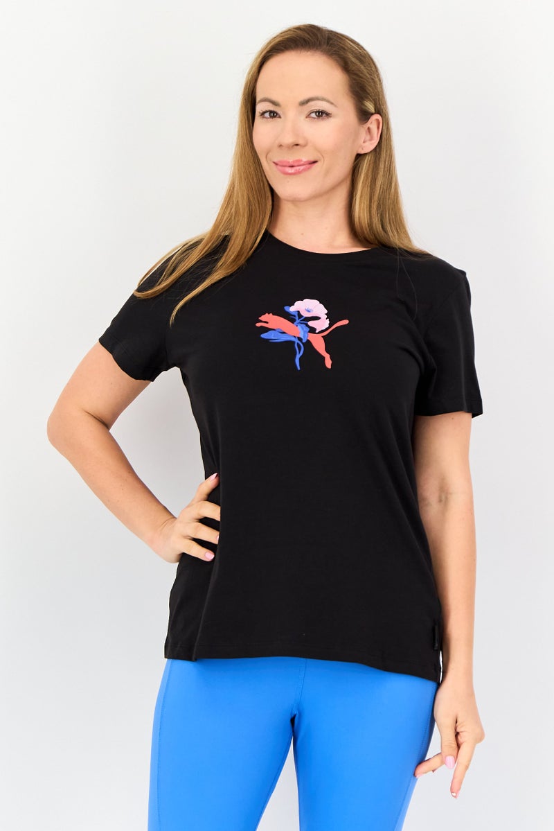 PUMA Women Sportswear Fit Short Sleeve Outdoor T-Shirt, Black - Image 1