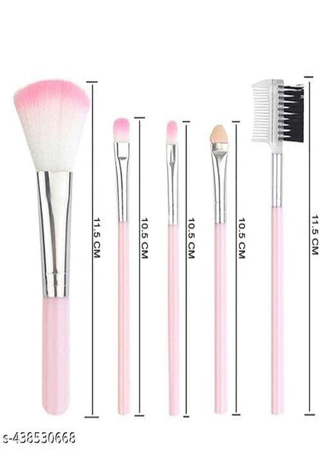 Ngel Mini Makeup Brush Set with Case | Face And Eyeshadow Makeup Brush Kit Travel | Synthetic Bristles Cosmetic Brush Set for Powder Blending Blush Eyeshadow Lipstick (Pack of 8) - Image 5