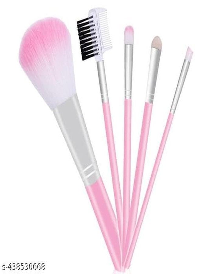 Ngel Mini Makeup Brush Set with Case | Face And Eyeshadow Makeup Brush Kit Travel | Synthetic Bristles Cosmetic Brush Set for Powder Blending Blush Eyeshadow Lipstick (Pack of 8) - Image 3