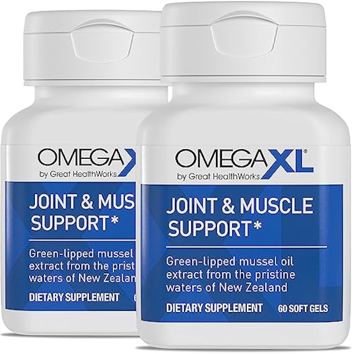 OmegaXL Joint Support Supplement - Natural Muscle Support, Green Lipped Mussel Oil, Soft Gel Pills, Drug-Free, 60 Count (2 Pack) - Image 1