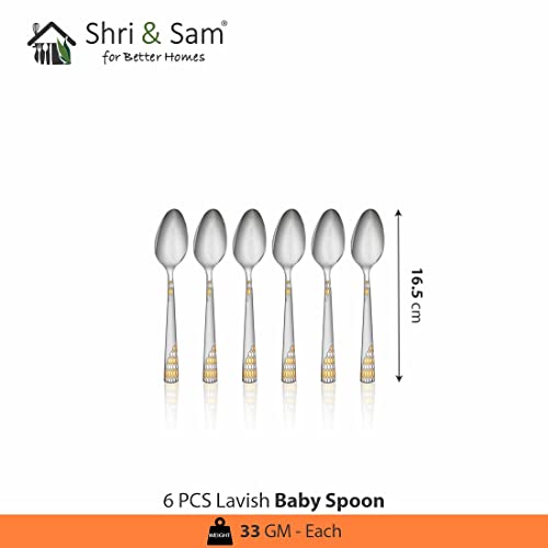 Shri & Sam Stainless Steel Lavish Baby Spoon,6 Pieces - Image 2