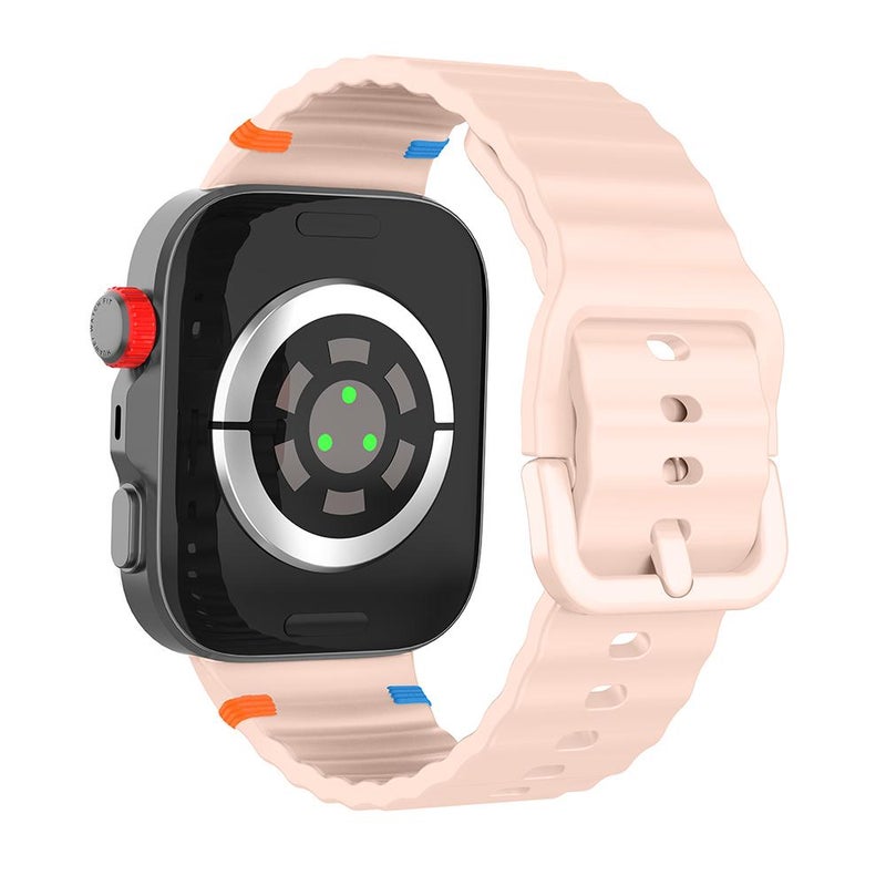 erorex For Huawei Watch Fit 4 Pro / Fit 4 / Fit 3 Wave Texture Stitched Color Buckle Silicone Watch Band(Pink) - Image 2