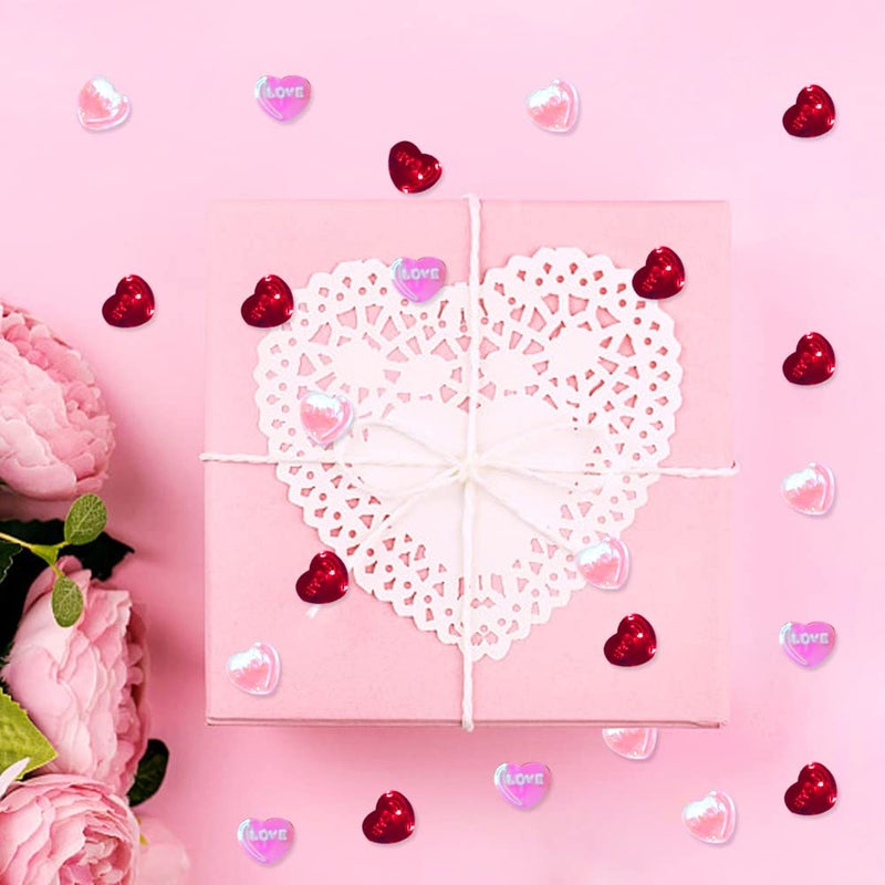 Heureppy 600 Pieces Valentine's Day Confetti Rose-gold Red Heart Confetti Valentines Decor Sequin Paper Confetti for Wedding Anniversary Engagement Bachelorette Party Favor Table Valentine's Day Decorations - Image 5