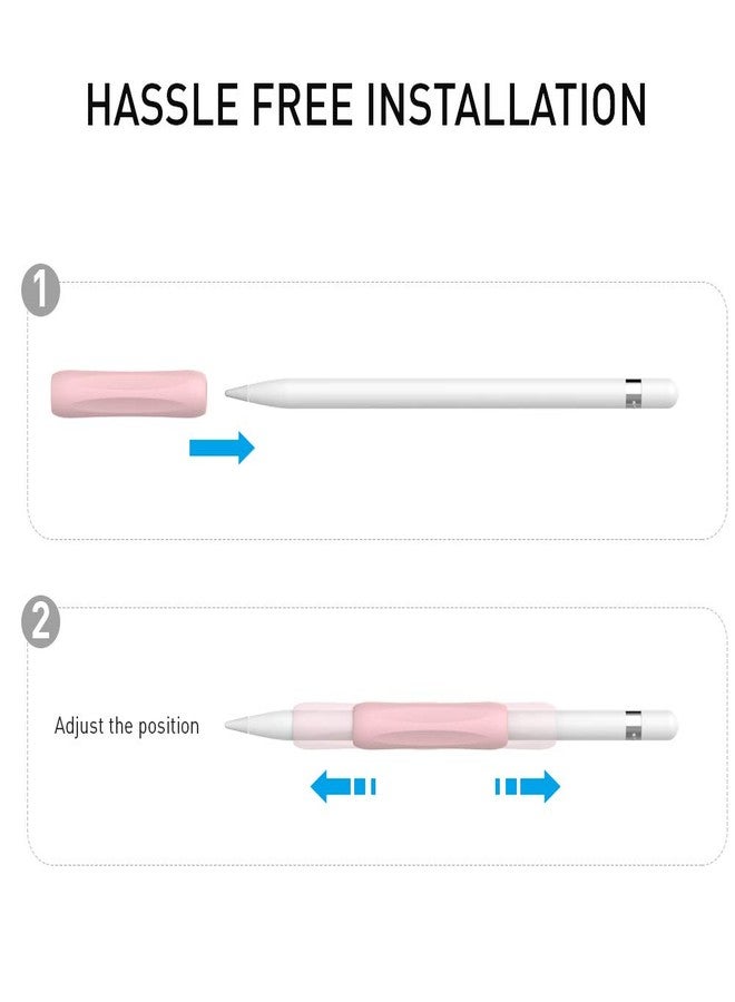 Delidigi غطاء قلم أبل دليديجي 3 حزمة قبضة مريحة لقلم اللمس غلاف سيليكون ملحقات متوافقة مع قلم أبل الجيل الأول والثاني (أبيض، وردي، أخضر أفوكادو) - Image 4