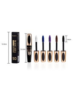 Maxfine 5D Silk Fiber Mascara with Folding Eyelash Comb Brush,Liquid Colored Mascara Lash Extensions,Waterproof, Sweat-proof, Non-blooming, Long and Multi-color Base. (Brown)  - Image 2