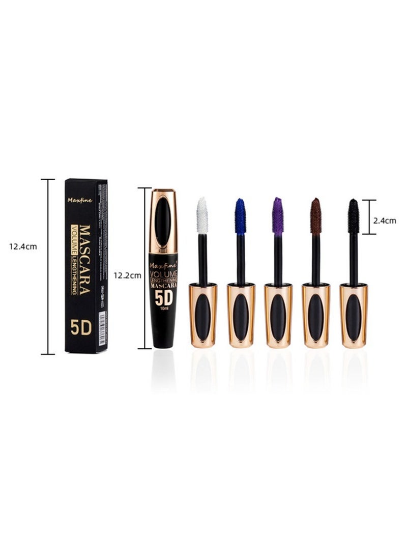 ماكس فاين ماسكارا من ألياف الحرير 5D مع فرشاة مشط رمش قابلة للطي ، ملحقات رمش ماسكارا ملونة سائلة ، مقاومة للماء ، مقاومة للعرق ، غير متفتح ، قاعدة طويلة ومتعددة الألوان. (بني)  - Image 2