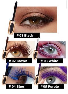 Maxfine 5D Silk Fiber Mascara with Folding Eyelash Comb Brush,Liquid Colored Mascara Lash Extensions,Waterproof, Sweat-proof, Non-blooming, Long and Multi-color Base. (Brown)  - Image 4
