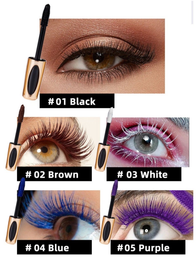 ماكس فاين ماسكارا من ألياف الحرير 5D مع فرشاة مشط رمش قابلة للطي ، ملحقات رمش ماسكارا ملونة سائلة ، مقاومة للماء ، مقاومة للعرق ، غير متفتح ، قاعدة طويلة ومتعددة الألوان. (بني)  - Image 4