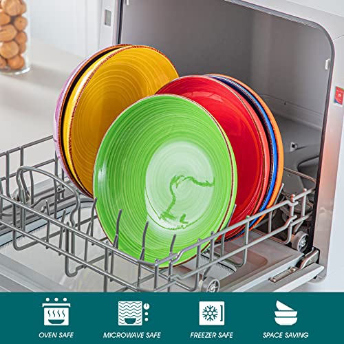 vancasso Bonita Pasta Bowls Set of 6, 38 oz Shallow Bowls, Ceramic Pasta Plates and Salad Bowls, Microwave & Dishwasher Safe Serving Bowls, Assorted Colors - Image 4