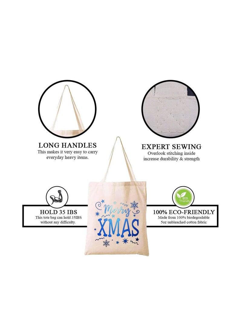 PRINTSHOP4ME Christmas Canvas Cotton Tote Bag-Perfect For Travel And Holiday Needs-Gifts - Image 5