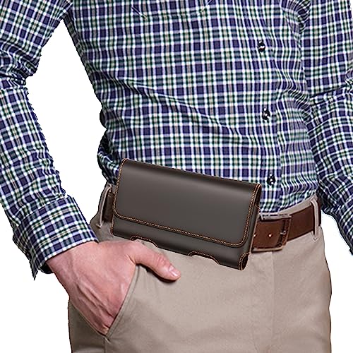 BECPLT Genuine Leather Phone Holster with Belt Clip for Galaxy S25 Ultra S24/S23/S22 Ultra 5G Note 20 Ultra Galaxy A14 5G F54 F14 M54 Moto G Play 2023 Cell Phone Pouch Holder -Dark Brown - Image 5