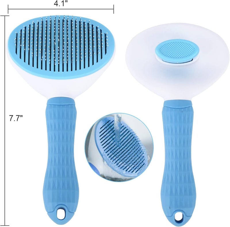 Episkey Pets Self Cleaning Slicker Brush, Pet Massaging Tool, Grooming Brush for Dogs & Cats Cleaning Slicker Brushes for Pet Massage-Self Cleaning Removes Tangled Hair (PGB Blue) - Image 4