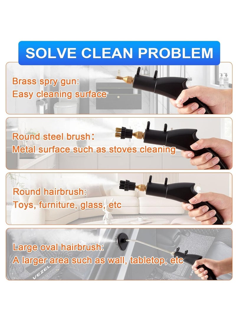 SOLARAE Handheld Steam Cleaner High Pressure Steam Cleaning Machine Multi-Purpose Household Appliances Steamer with 3 Brush Heads for Kitchen Bathroom - Image 5
