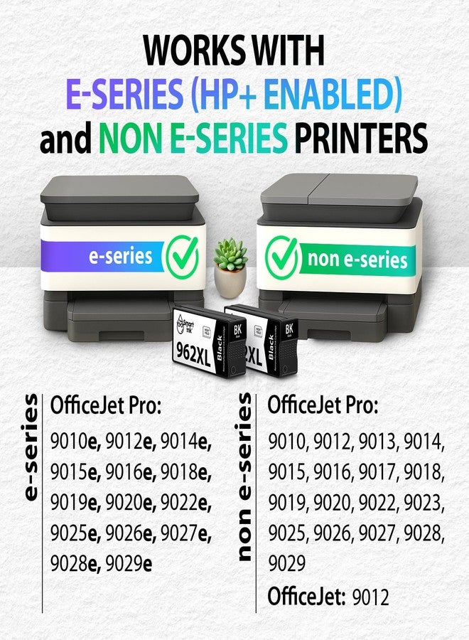 Smart Ink Remanufactured Ink Cartridge Replacement for HP 962XL 962 XL (2Black XL) - Image 2