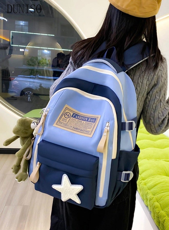 DUNISO 4PCS Kids School Backpack Set Canvas Laptop School Bag Sets for Kids with Tote Bag,Shoulder Bag,Pencil Box,Large-capacity Bookbag for Girls Boys Back to School Supplies - Image 2