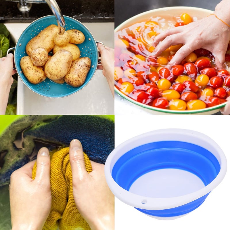 حوض غسيل قابل للطي دلو متعدد الوظائف محمول للسفر والتخييم والمطبخ والحمام حجم متوسط - Image 5