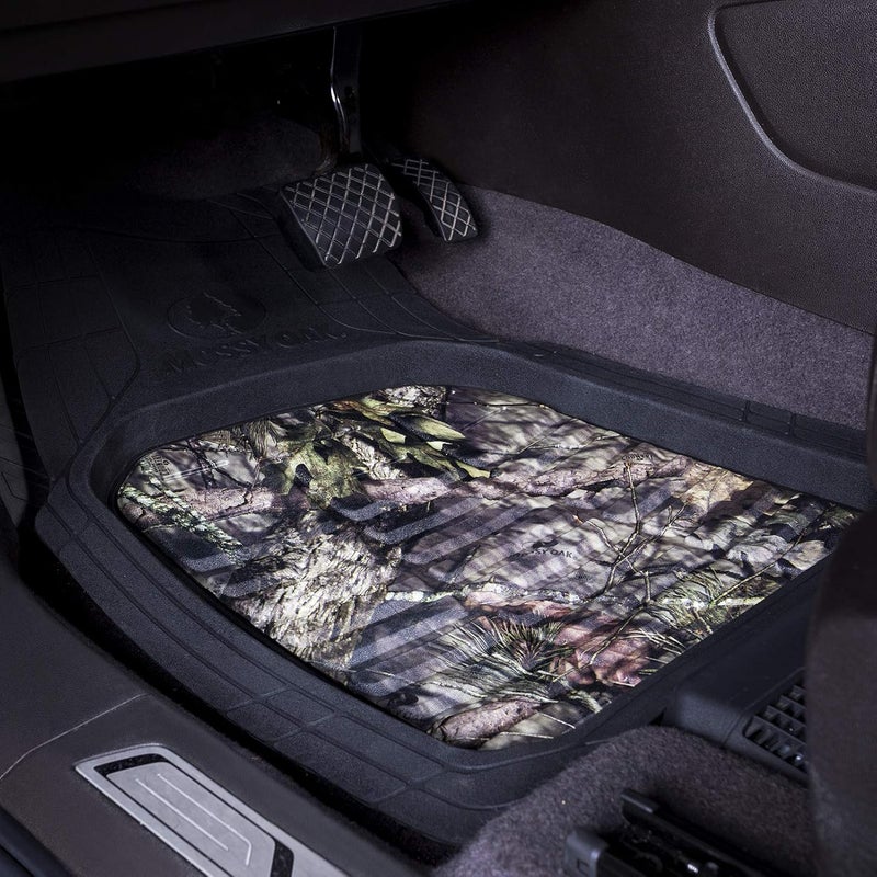 Mossy Oak Heavy Duty Deep Dish Rubber Floor Mats - All Weather Protection - Trim to Fit for Car, SUV, Van, Trucks (4 Pcs) - Image 2
