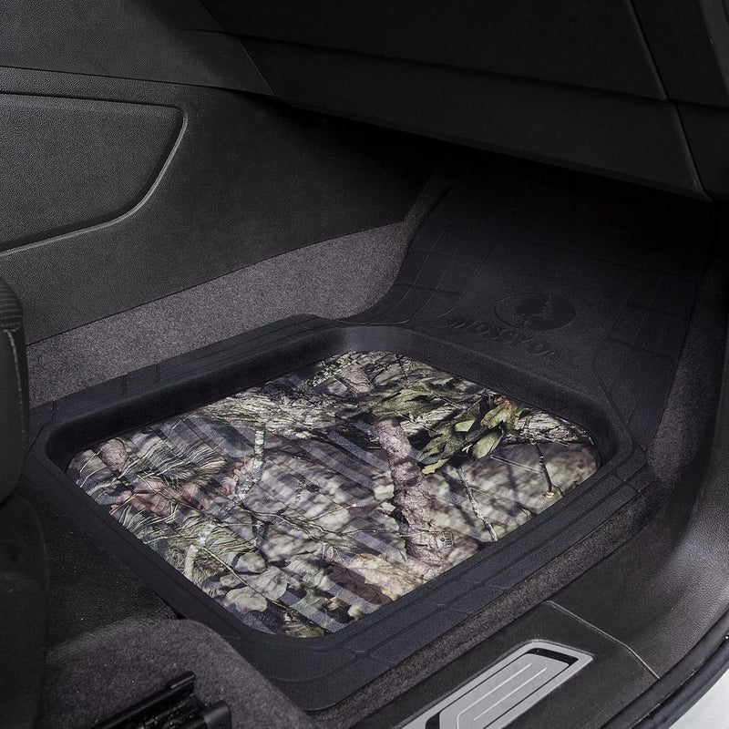 Mossy Oak Heavy Duty Deep Dish Rubber Floor Mats - All Weather Protection - Trim to Fit for Car, SUV, Van, Trucks (4 Pcs) - Image 3