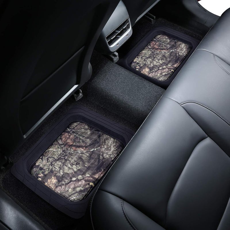 Mossy Oak Heavy Duty Deep Dish Rubber Floor Mats - All Weather Protection - Trim to Fit for Car, SUV, Van, Trucks (4 Pcs) - Image 4