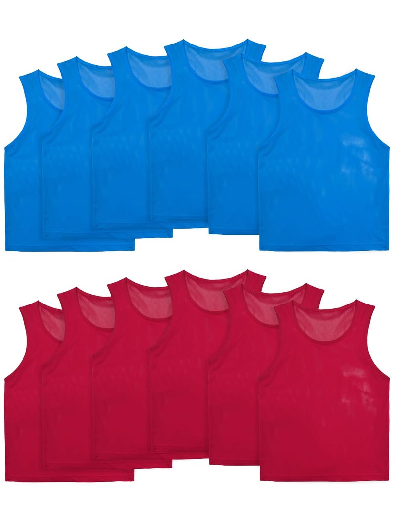 VOGRYE Pinnies Set of 1224 Scrimmage Vests Team Practice Sports for Child YouthAdult Lightweight Basketball Jersey - Image 2