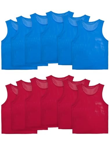 VOGRYE Pinnies Set of 1224 Scrimmage Vests Team Practice Sports for Child YouthAdult Lightweight Basketball Jersey - Image 1