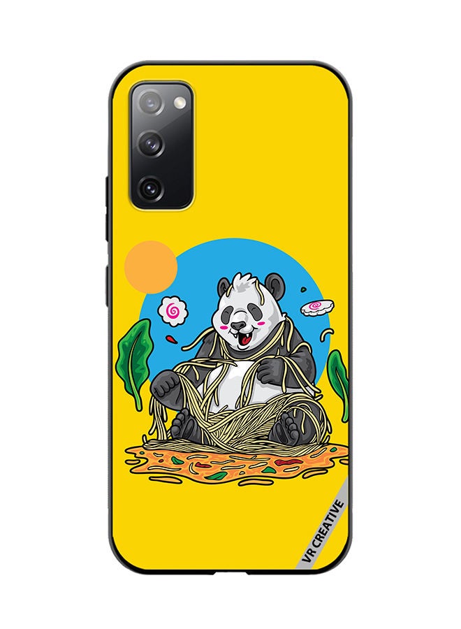 VR CREATIVE Protective Case Cover For Samsung Galaxy S20 FE 5G Panda Eating Noodles Design Multicolour - Image 1