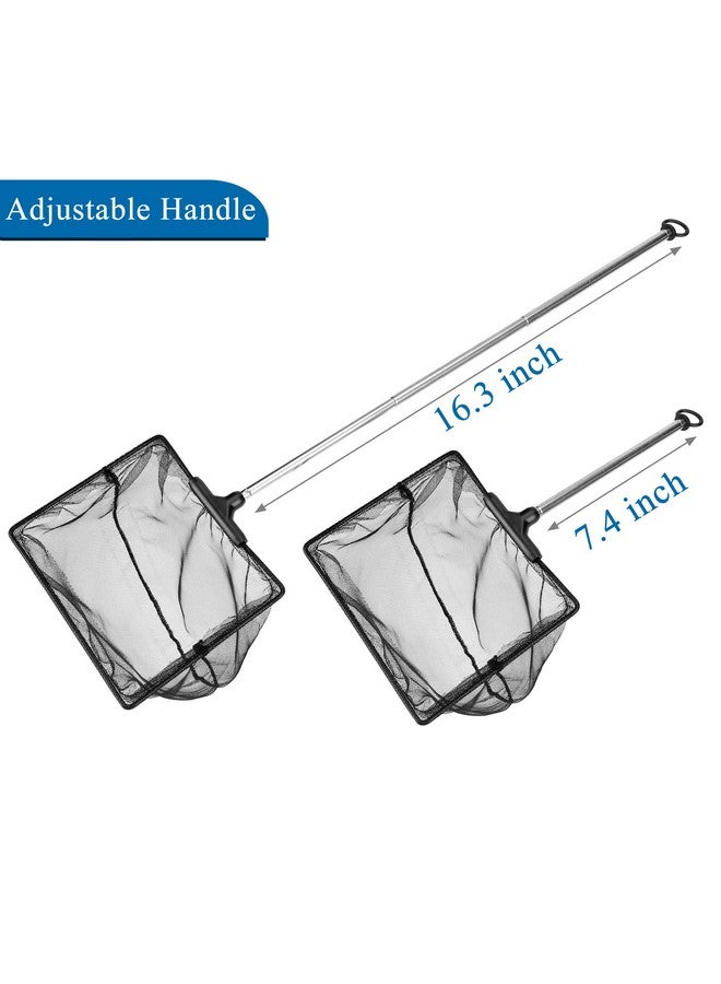 Mogoko Aquarium Fish Net, Fish Net For Fish Tank With 5.5"16.3" Long Extendable Long Handle, Fine Mesh Telescopic Aquarium Fish Net Fish Tank Aquarium Accessories  - Image 2