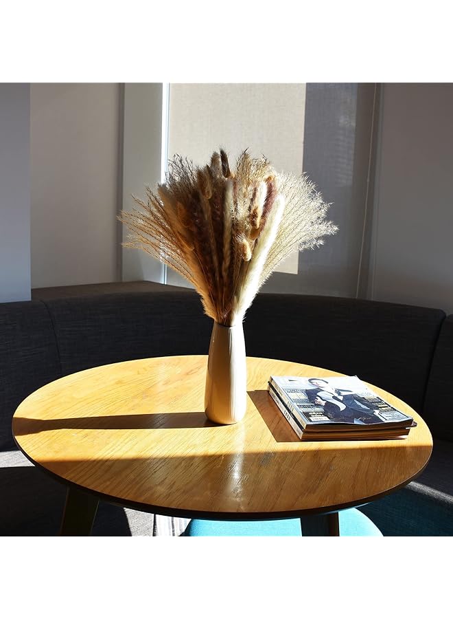 erorex 100 Pcs Dried Pampas Grass Decor Brown And White Pampas Grass Reed Grass Rabbit Tail Grass Home Decor Bouquet Dried Flowers For Wedding Floral Arrangements Wall Bathroom Decor  - Image 3